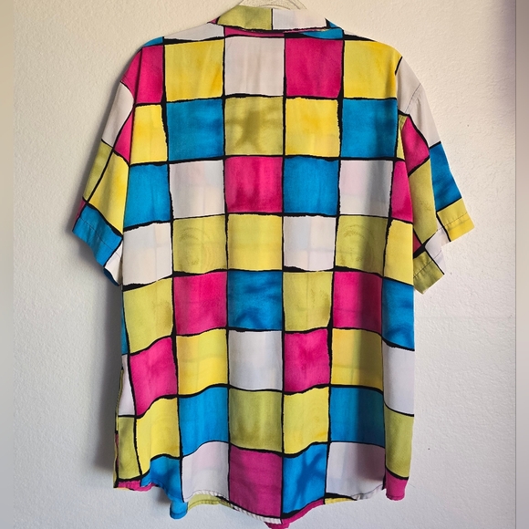 Vintage Colorblock Bright Blouse - Picture 7 of 9